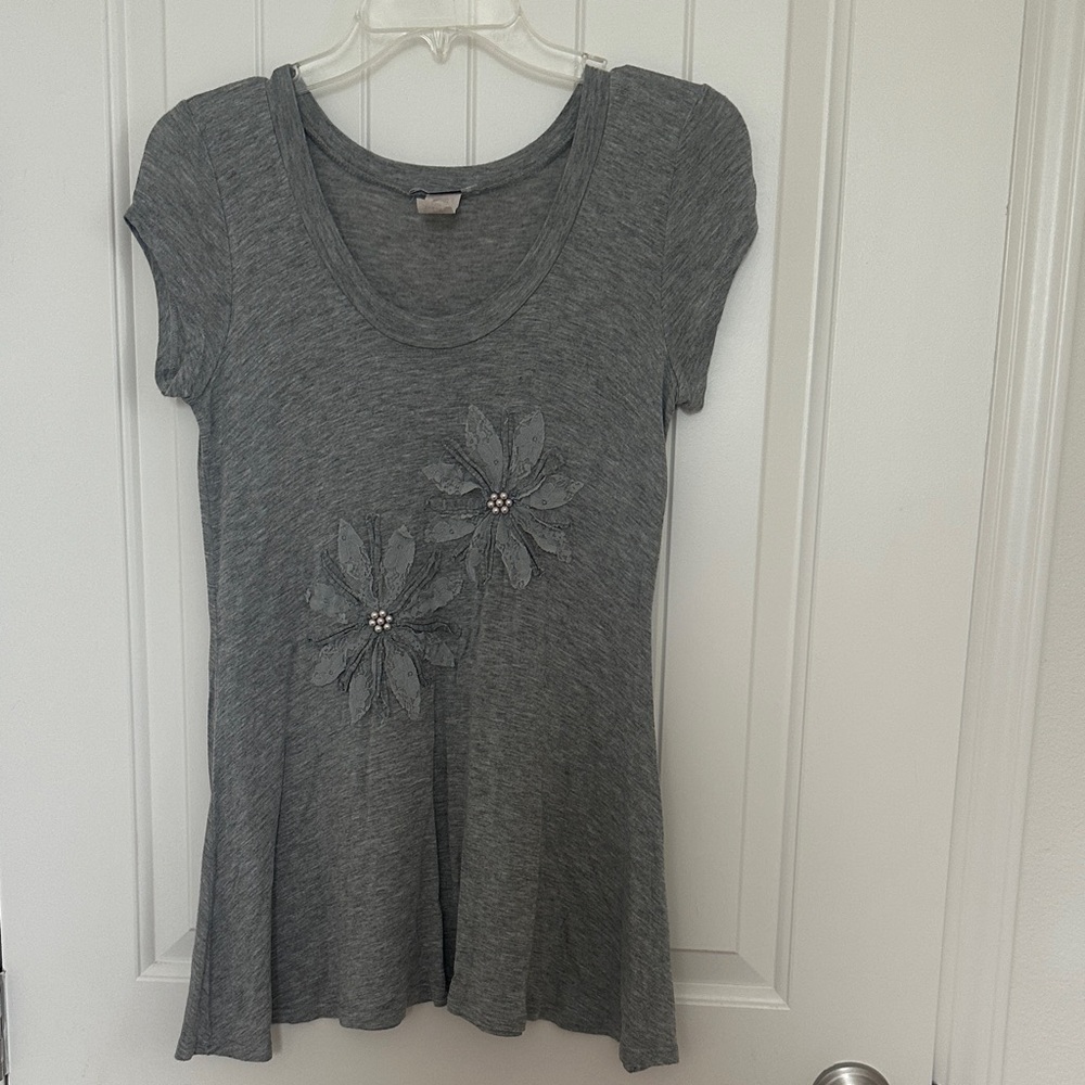 Gently used Gray Floral Women's Top